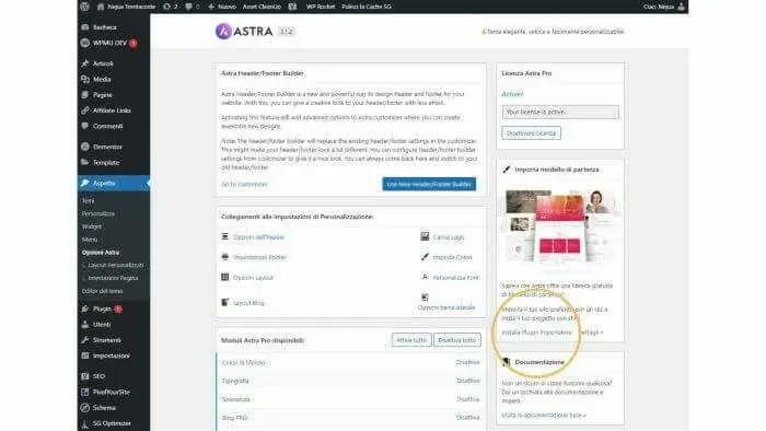 Plugin temi Astra