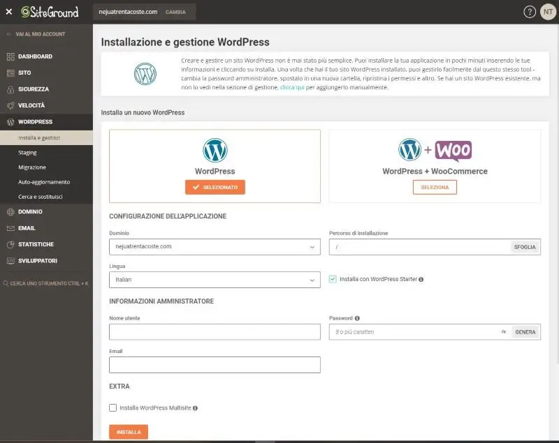 WordPress Siteground